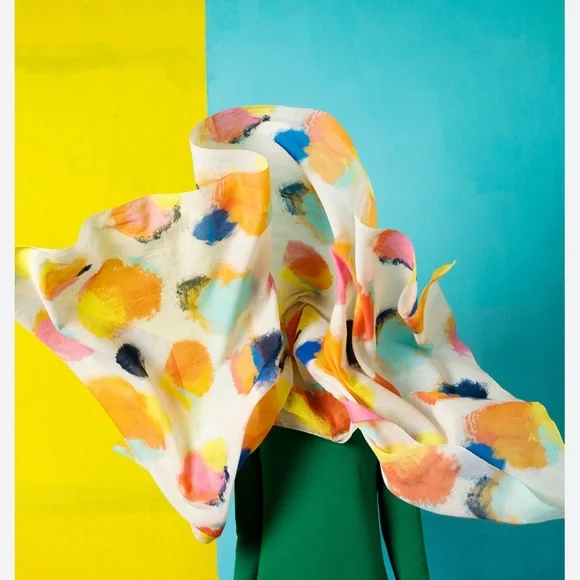 NWT Marimekko Multicolor Abstract Scarf - Picture 1 of 7